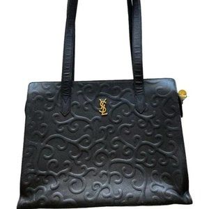 YSL Yves Saint Laurent Arabesque Large Black Tote Bag